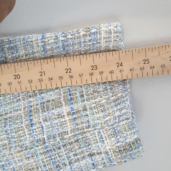 For Cynthia Tweed Blazer Women's SZ 2XL Jacket Blue Cream Corpcore Fringe Formal - Picture 8 of 11